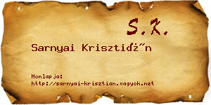 Sarnyai Krisztián névjegykártya